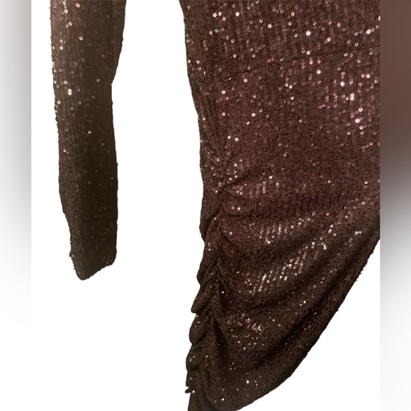 Fashion total star sequin Mindi dress bronze with rouge body con - Picture 3 of 6